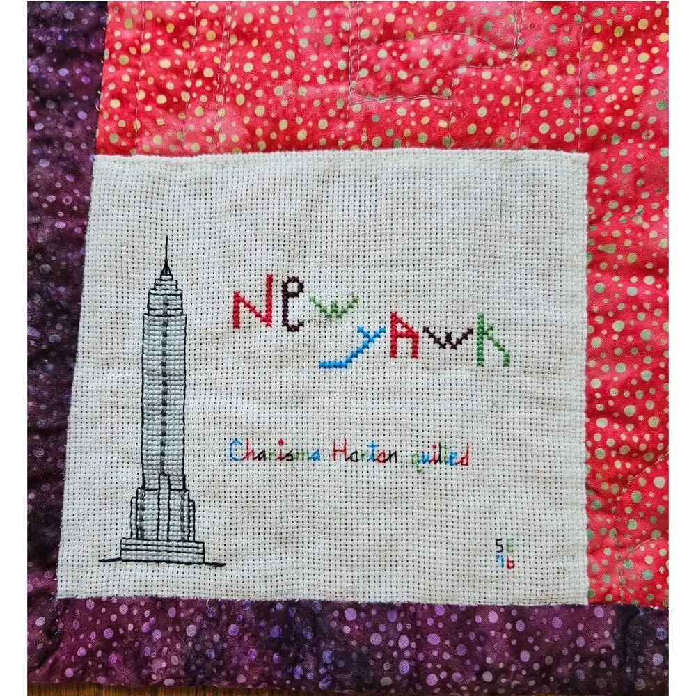 Charisma Horton New York City Art Quilt 2016 Manhattan Skyline Fiber Art 26x42